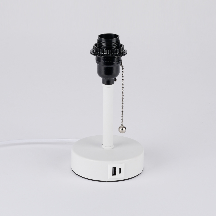 Brilagi - Stolná lampa s USB portom TABLON 1xE27/25W/230V biela/sivá