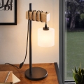 BRILAGI - Stolná lampa WOOD GLASS 1xE27/40W/230V hnedá/čierna/biela