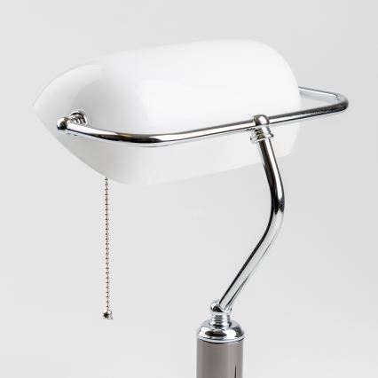 Brilagi - Stolová lampa BANK OFFICE 1xE27/60W/230V čierna/strieborná/biela