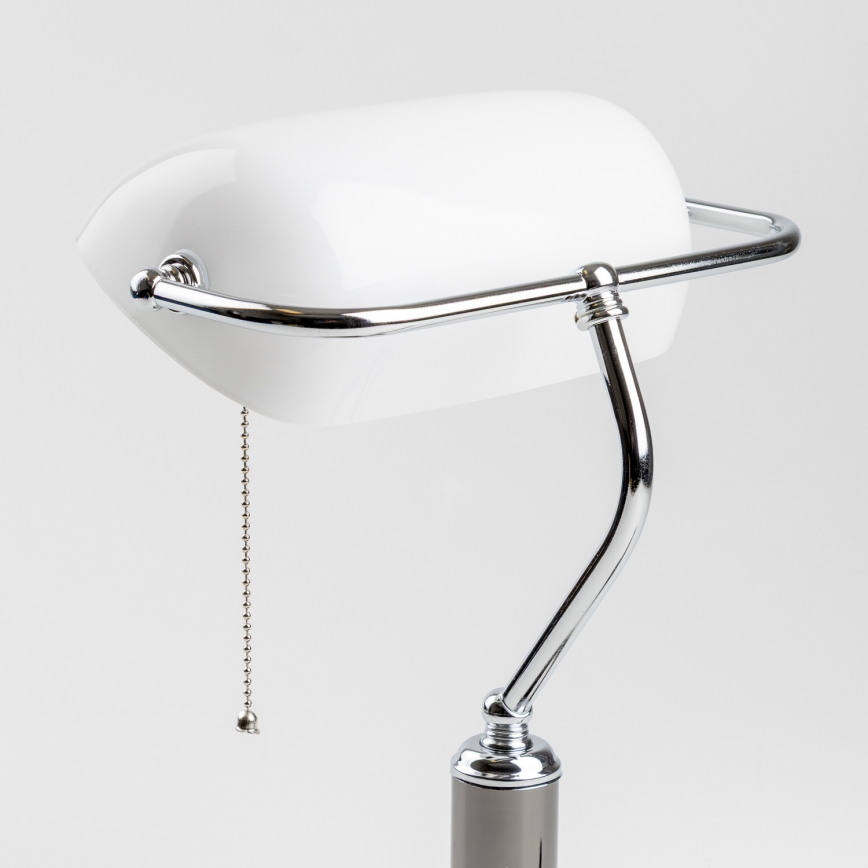 Brilagi - Stolová lampa BANK OFFICE 1xE27/60W/230V čierna/strieborná/biela