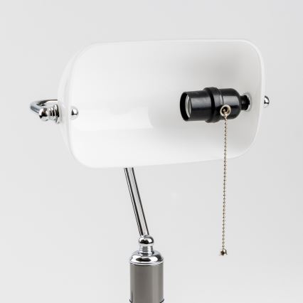 Brilagi - Stolová lampa BANK OFFICE 1xE27/60W/230V čierna/strieborná/biela