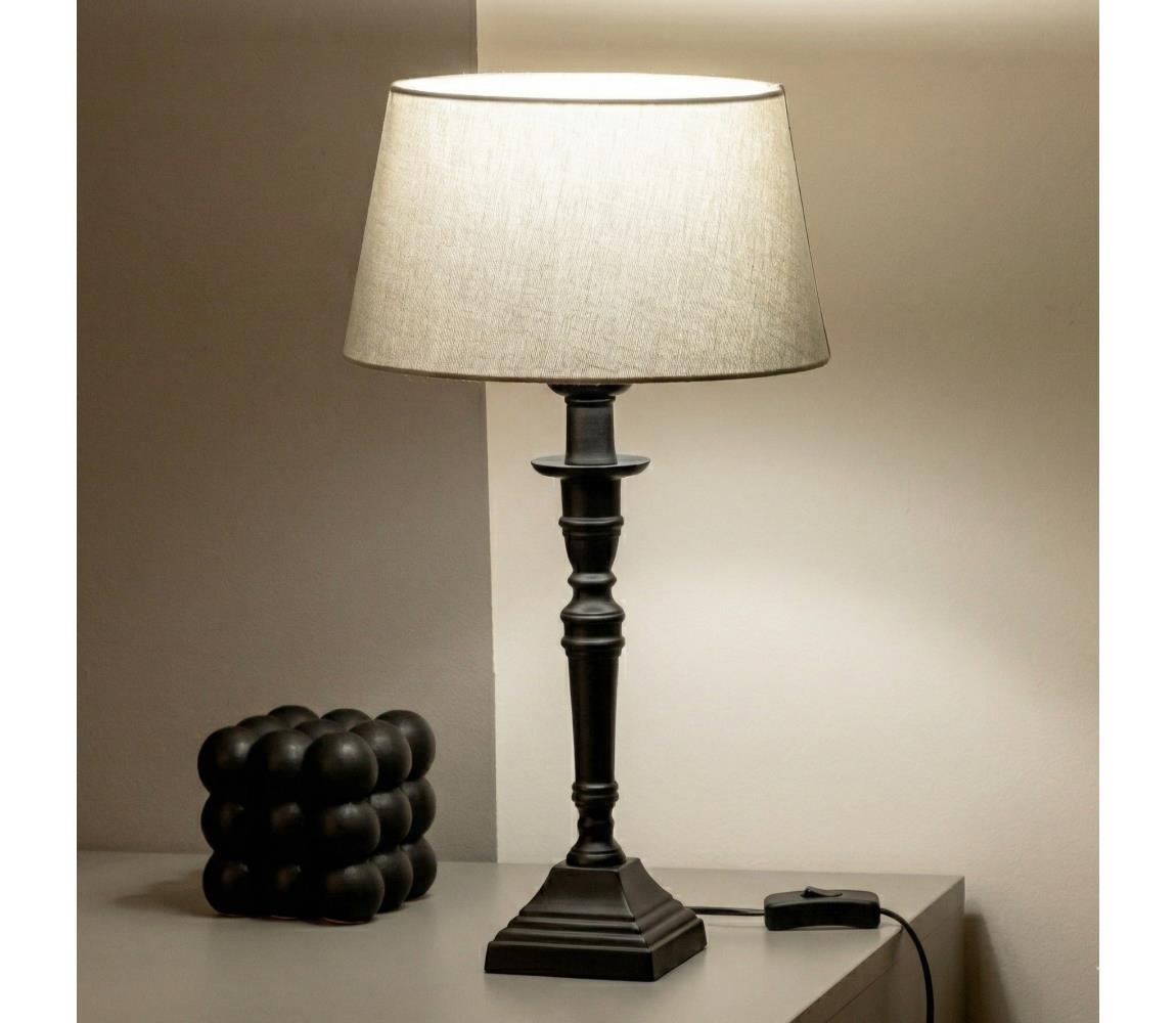 Brilagi - Stolová lampa CERIA 1xE27/60W/230V pr. 25 cm čierna/šedá 1xEG49185+EG781033