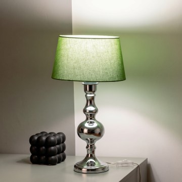 BRILAGI - Stolová lampa CERIA 1xE27/60W/230V pr. 25 cm lesklý chróm/zelená