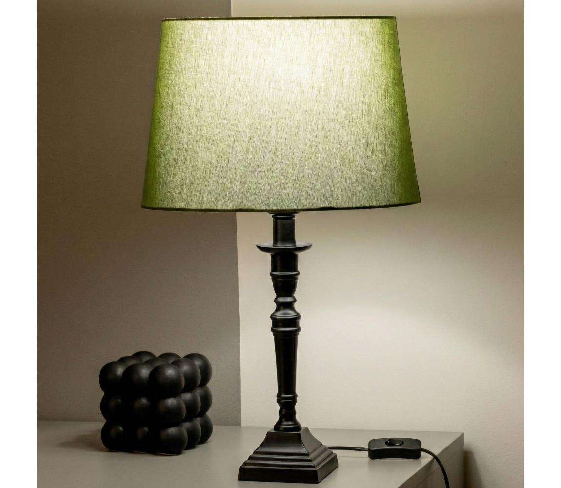 Brilagi - Stolová lampa CERIA 1xE27/60W/230V pr. 30 cm čierna/zelená 1xEG49185+EG781039