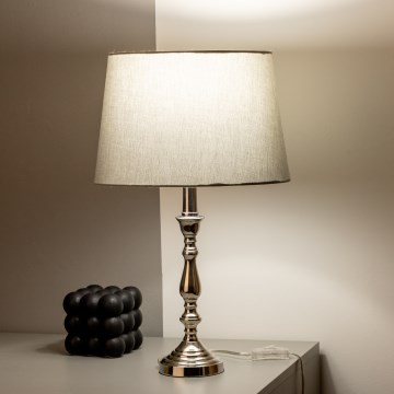 Brilagi - Stolová lampa CERIA 1xE27/60W/230V pr. 30 cm lesklý chróm/sivá