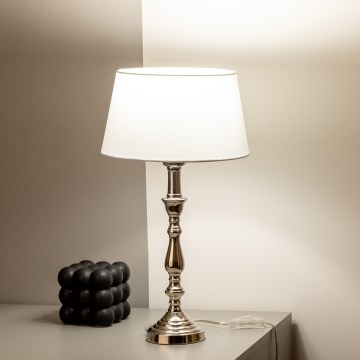 Brilagi - Stolová lampa CERIA 1xE27/60W/230V priemer 25 cm lesklý chróm/biela