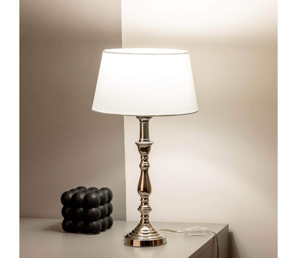 Brilagi - Stolová lampa CERIA 1xE27/60W/230V priemer 25 cm lesklý chróm/biela 1xEG78312+1xEG781032