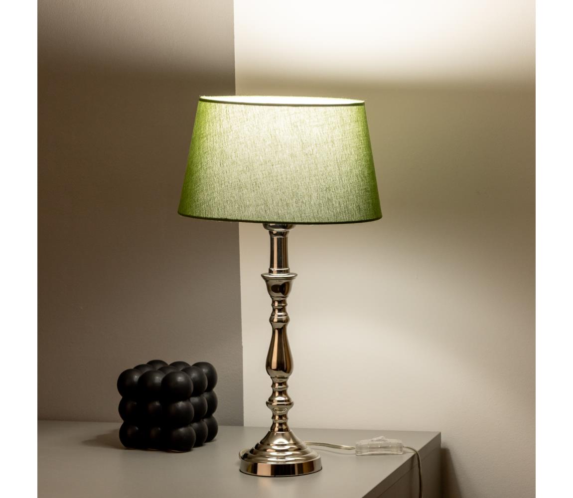 Brilagi - Stolová lampa CERIA 1xE27/60W/230V, priemer 25 cm, lesklý chróm/zelená 1xEG78312+1xEG781034