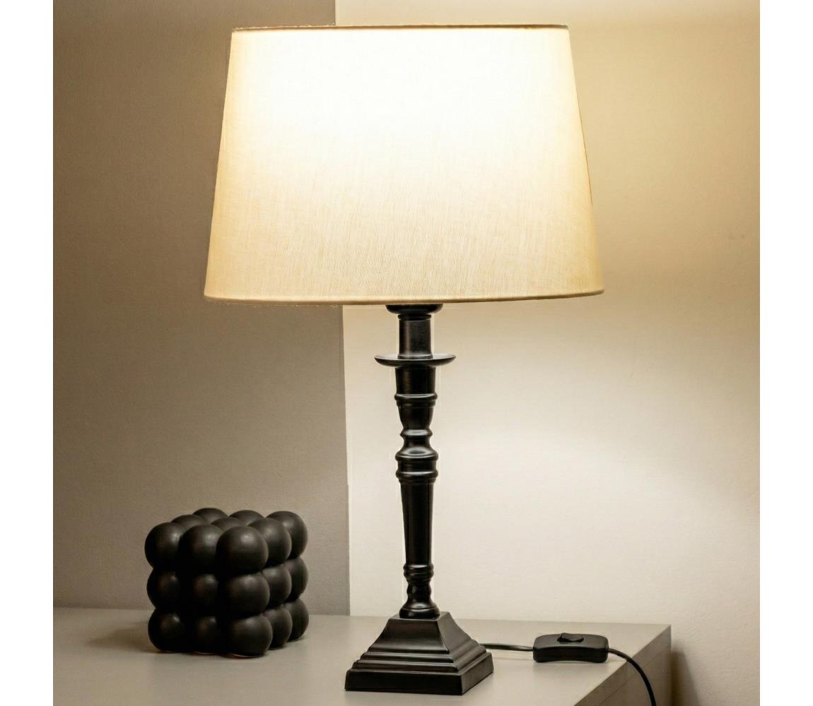 Brilagi - Stolová lampa CERIA 1xE27/60W/230V priemer 30 cm čierna/béžová 1xEG49185+EG781037