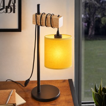 BRILAGI - Stolová lampa NUBILA 1xE27/40W/230V hnedá/čierna/žltá