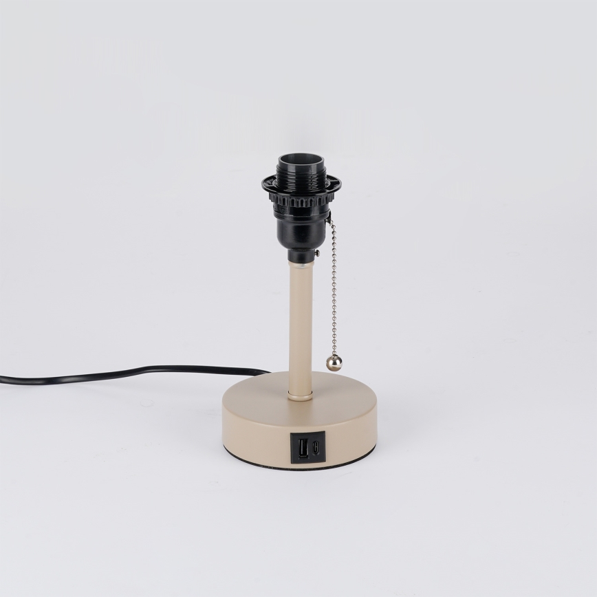 Brilagi - Stolová lampa s USB portom TABLON 1xE27/25W/230V béžová