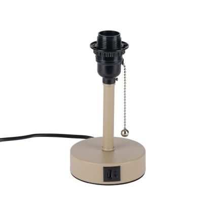 Brilagi - Stolová lampa s USB portom TABLON 1xE27/25W/230V béžová/sivá