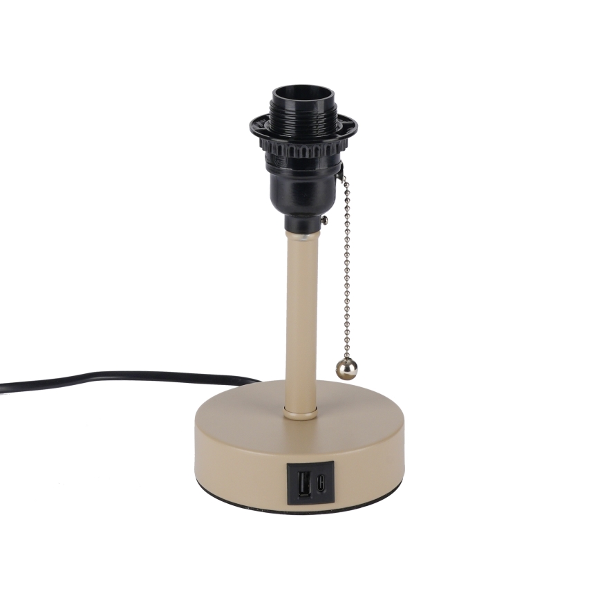 Brilagi - Stolová lampa s USB portom TABLON 1xE27/25W/230V béžová/sivá
