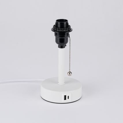 Brilagi - Stolová lampa s USB portom TABLON 1xE27/25W/230V biela/béžová