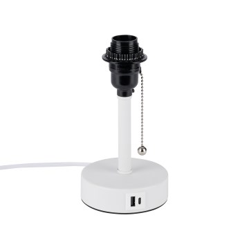 Brilagi - Stolová lampa s USB portom TABLON 1xE27/25W/230V biela