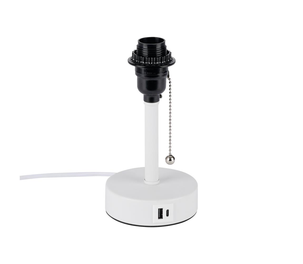 Brilagi - Stolová lampa s USB portom TABLON 1xE27/25W/230V biela BRI590