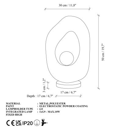 Brilagi - Stolová lampa WABI SABI 1xG9/8W/230V biela
