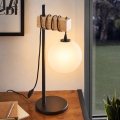 BRILAGI - Stolová lampa WOOD GLASS 1xE27/40W/230V hnedá/čierna/biela