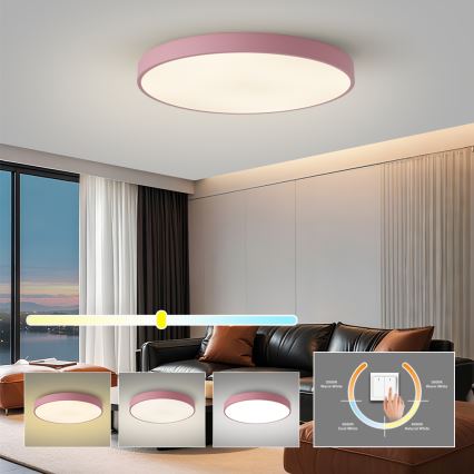 Brilagi - LED stropné svietidlo POOL LED/100W/230V 3000/4000/6000K pr. 80 cm ružové