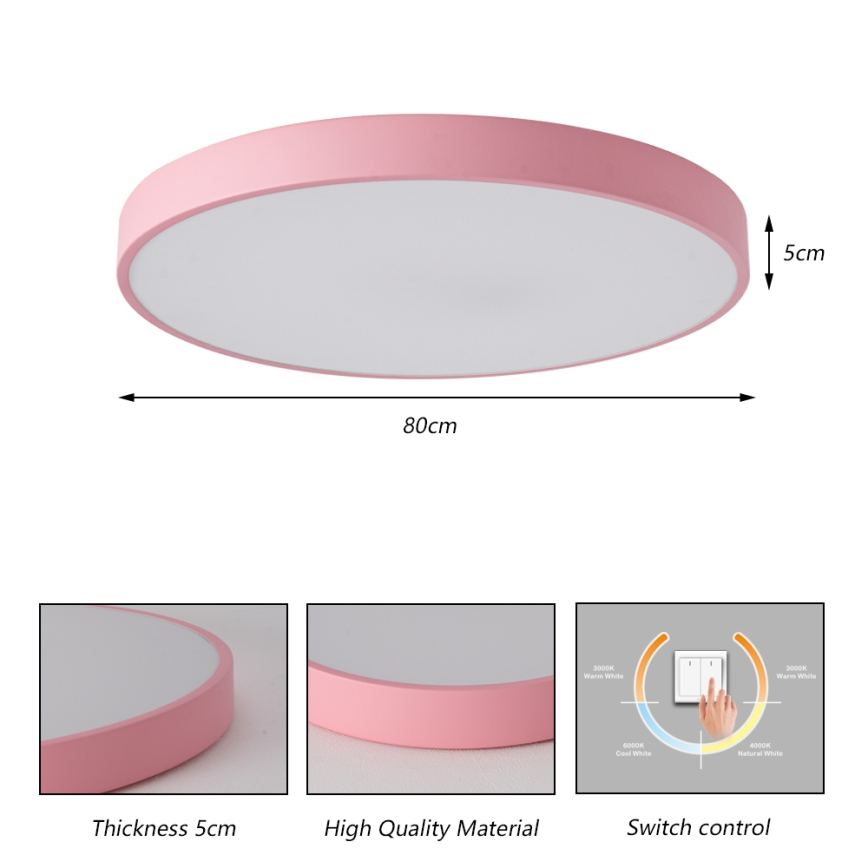 Brilagi - LED stropné svietidlo POOL LED/100W/230V 3000/4000/6000K pr. 80 cm ružové