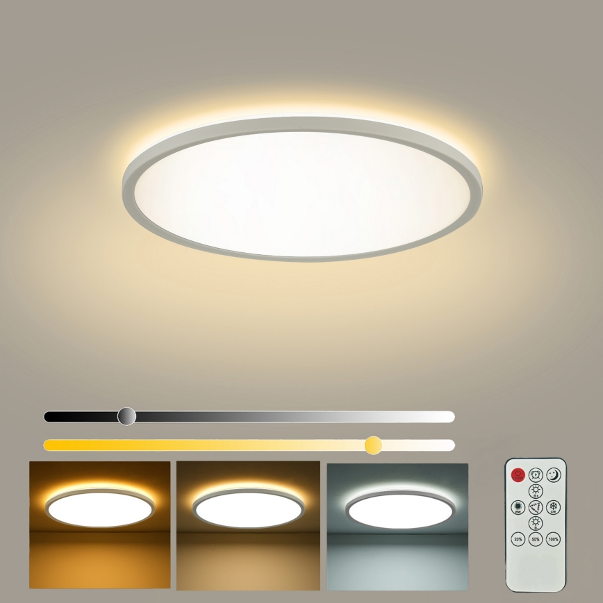 Brilagi - Stropné stmievateľné LED svietidlo ULTRA SLIM LED/18W/230V 2700-6500K priemer 30 cm biela + diaľkové ovládanie