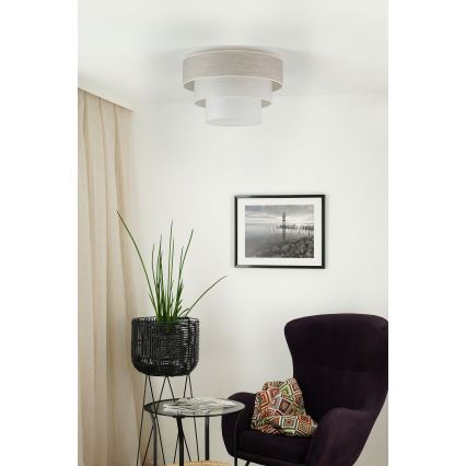 Brilagi - Stropné svietidlo ALASKA LUNETA 1xE27/15W/230V pr. 45 cm šedá/krémová
