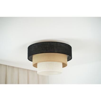 Brilagi - Stropné svietidlo ASPEN LUNETA 1xE27/15W/230V pr. 45 cm čierna/béžová/krémová
