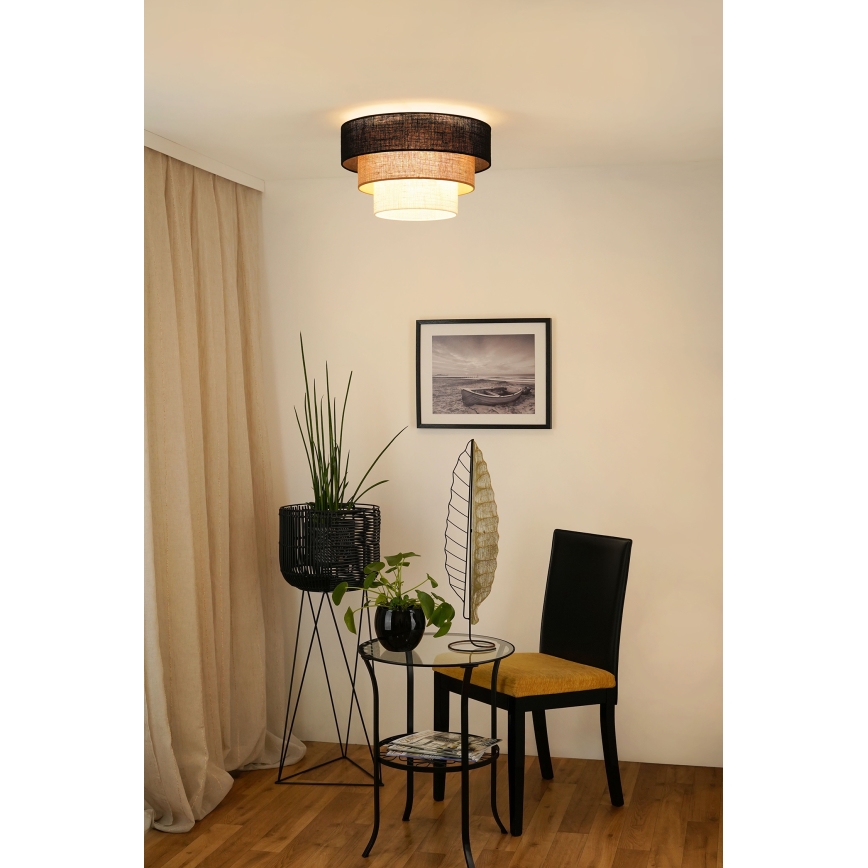 Brilagi - Stropné svietidlo ASPEN LUNETA 1xE27/15W/230V pr. 45 cm čierna/béžová/krémová