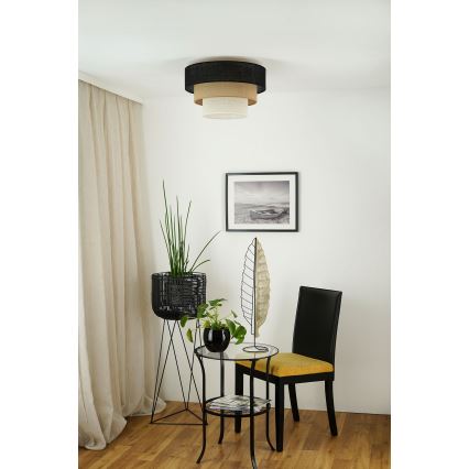 Brilagi - Stropné svietidlo ASPEN LUNETA 1xE27/15W/230V pr. 45 cm čierna/béžová/krémová