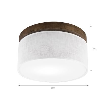 Brilagi - Stropné svietidlo BELLADONNA 1xE27/15W/230V pr. 30 cm biela/dub orech
