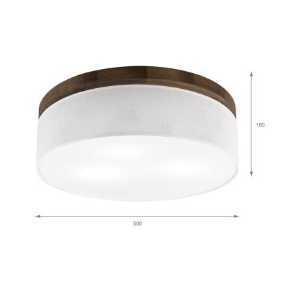 Brilagi - Stropné svietidlo BELLADONNA 3xE27/15W/230V pr. 50 cm biela/dub orech