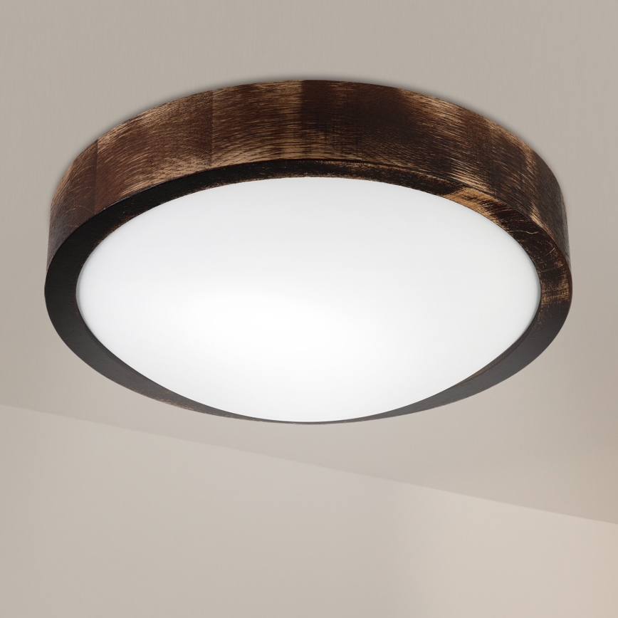 Brilagi - Stropné svietidlo CARVALHO SLIM SMOKEY 1xE27/60W/230V, dubové, priemer 27,5 cm