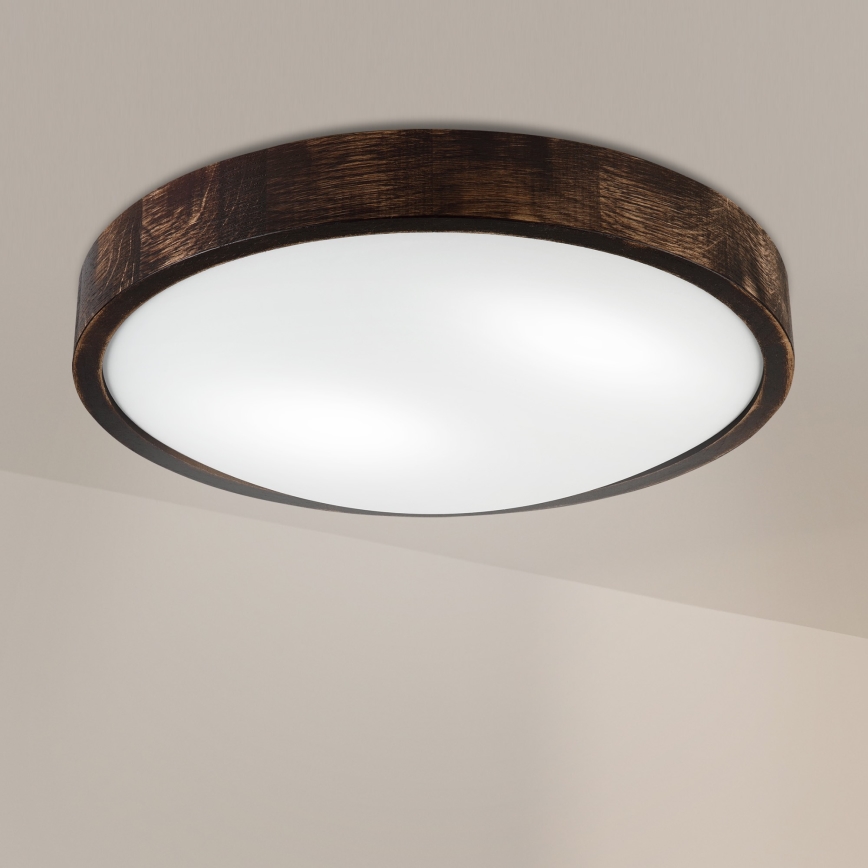 Brilagi - Stropné svietidlo CARVALHO SLIM SMOKEY 2xE27/60W/230V dubové pr. 37,5 cm