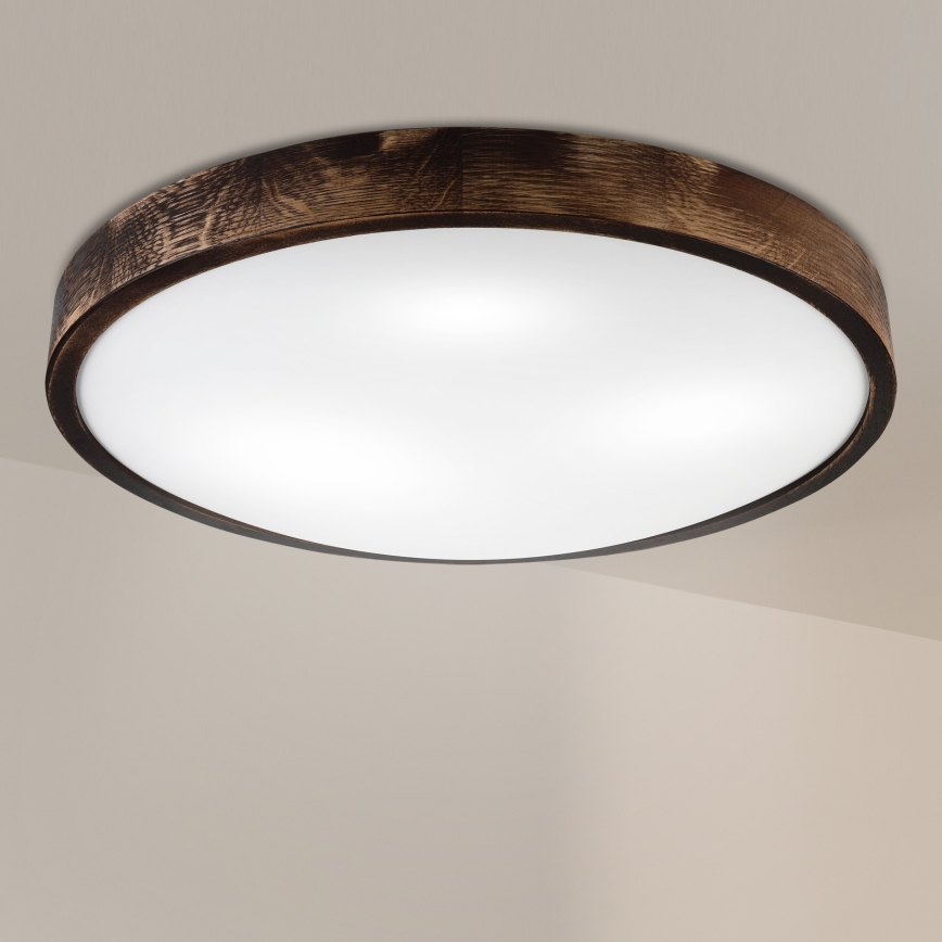 Brilagi - Stropné svietidlo CARVALHO SLIM SMOKEY 3xE27/60W/230V, dub, priemer 47,5 cm