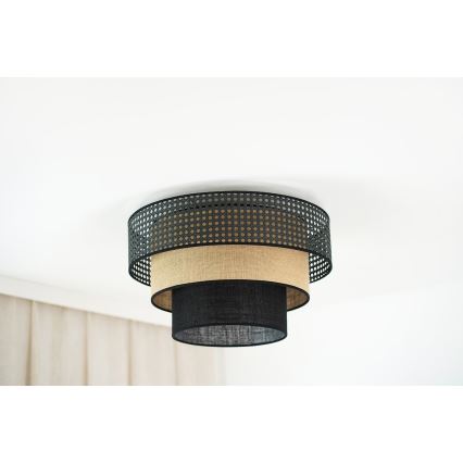 Brilagi - Stropné svietidlo DAKOTA LUNETA 1xE27/15W/230V pr. 45 cm čierna/béžová