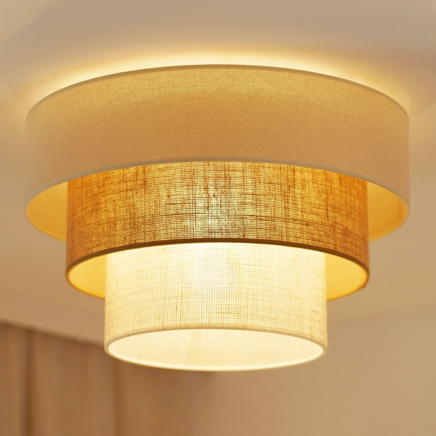 Brilagi - Stropné svietidlo DENVER LUNETA 1xE27/15W/230V pr. 45 cm béžová/hnedá/krémová