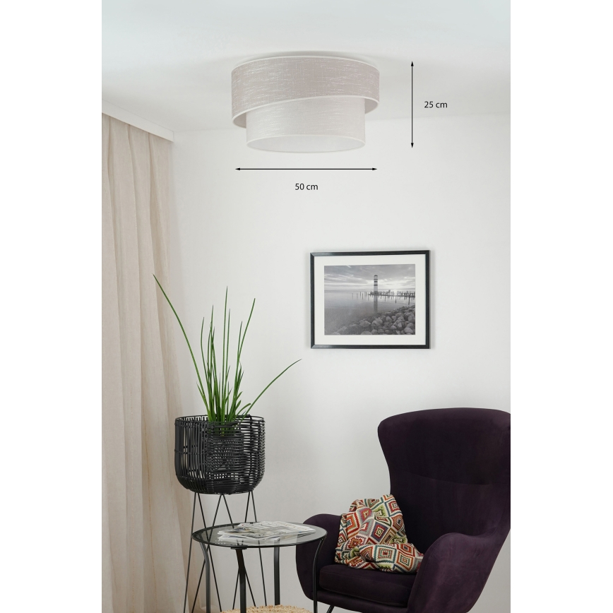 Brilagi - Stropné svietidlo DOVER SHINE 1xE27/15W/230V pr. 50 cm šedá/krémová