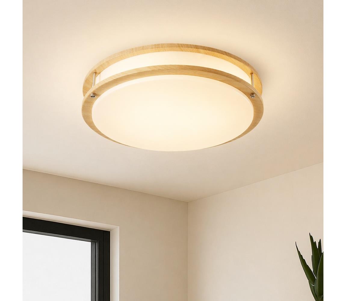 Brilagi - Stropné svietidlo ELARO 4xE27/40W/230V pr. 41 cm dekor dreva BRI875