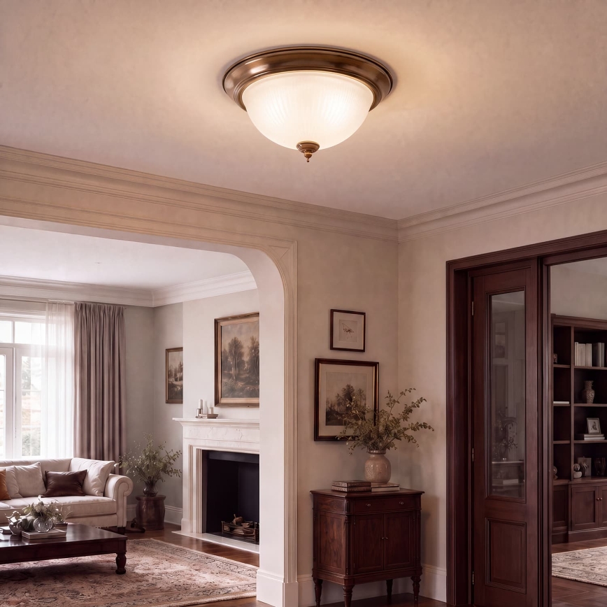 BRILAGI - Stropné svietidlo FRESCO 2xE27/40W/230V pr. 28 cm mosadz