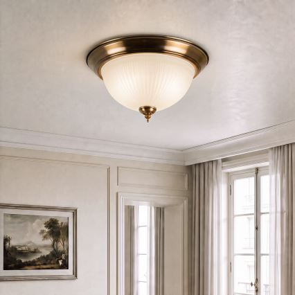 BRILAGI - Stropné svietidlo FRESCO 2xE27/40W/230V pr. 28 cm mosadz