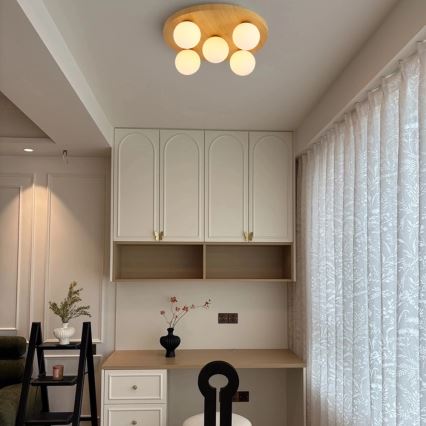 Brilagi - Stropné svietidlo LUND WOOD 5xG9/9W/230V priemer 40 cm kaučukovník