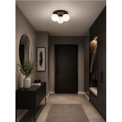 Brilagi - Stropné svietidlo MILO 3xE27/60W/230V pr. 35 cm čierna