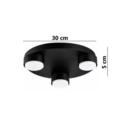 Brilagi - Stropné svietidlo MONO 3xGX53/12W/230V pr. 30 cm čierna