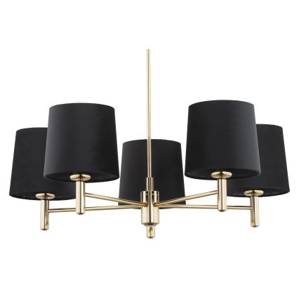 Brilagi - Stropné svietidlo na tyči MONTE 5xE27/60W/230V čierna/zlatá