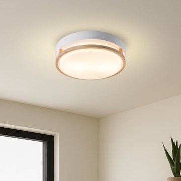 Brilagi - Stropné svietidlo ORINO 2xE27/40W/230V pr. 27 cm biela/dub