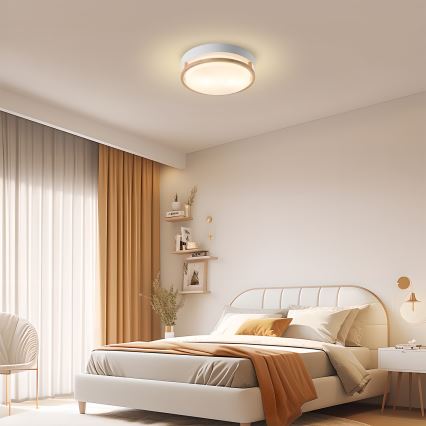 Brilagi - Stropné svietidlo ORINO 2xE27/40W/230V pr. 27 cm biela/dub