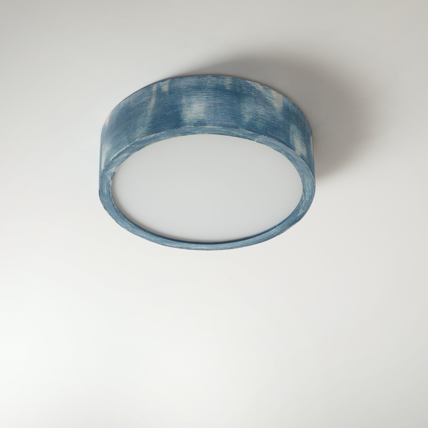 Brilagi - Stropné svietidlo PINO 1xE27/15W/230V borovica/modrá pr. 27,5 cm