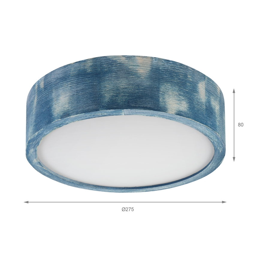 Brilagi - Stropné svietidlo PINO 1xE27/15W/230V borovica/modrá pr. 27,5 cm