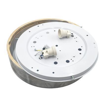 Brilagi - Stropné svietidlo PINO 2xE27/15W/230V borovicové/strieborné priemer 37,5 cm
