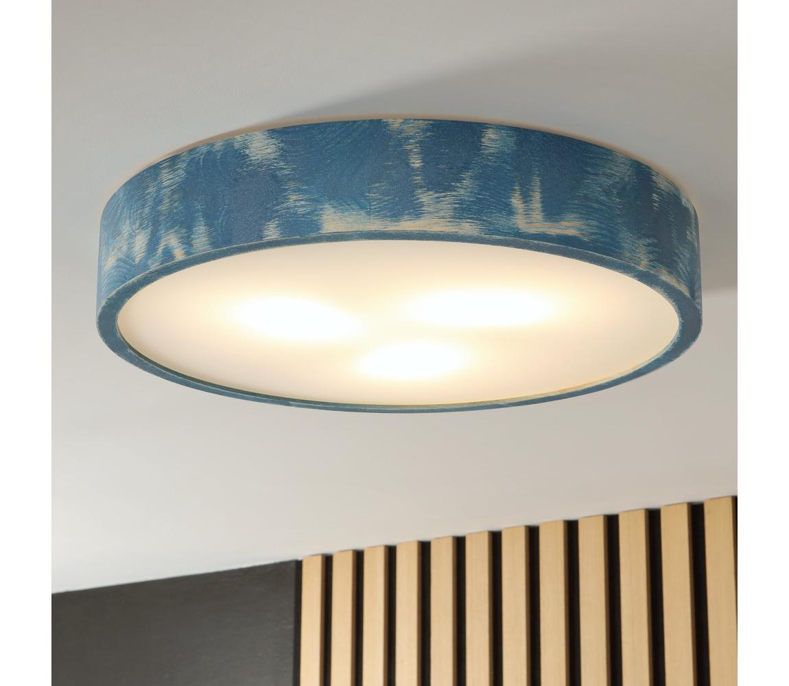 Brilagi - Stropné svietidlo PINO 3xE27/15W/230V borovica/modrá pr. 47,5 cm LD-PD-6.3